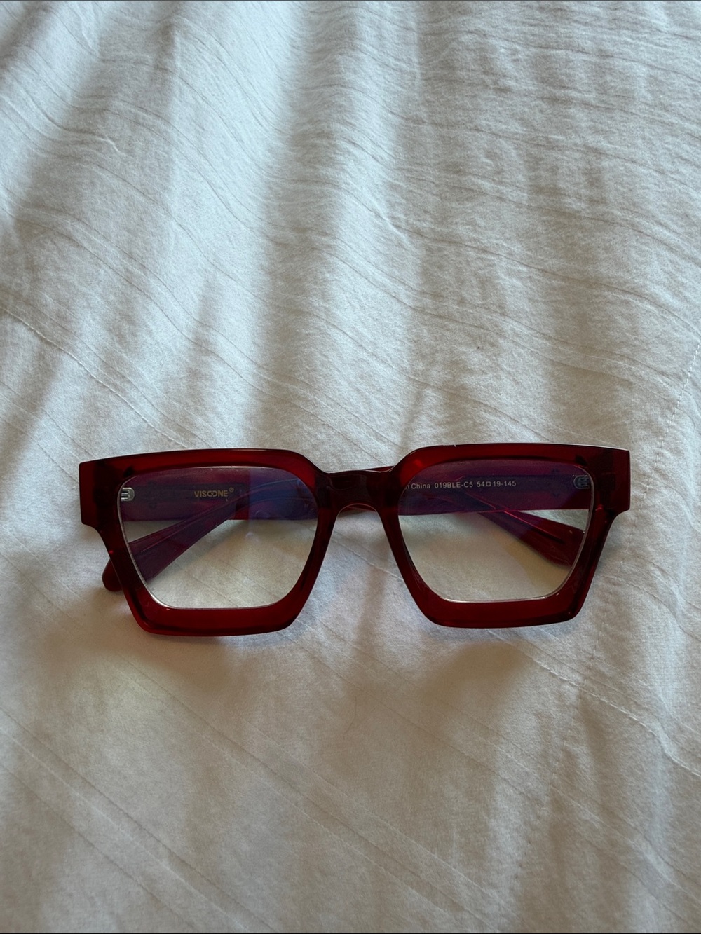 Bold Red Square Frame Glasses from Amazon